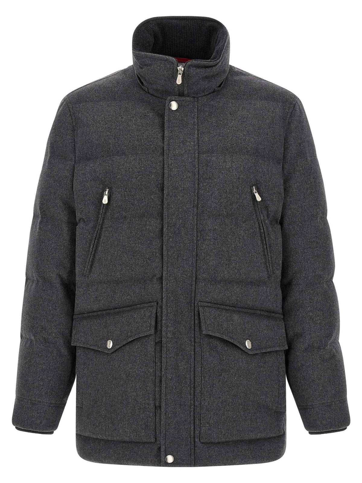 Brunello Cucinelli Gray Wool Parka