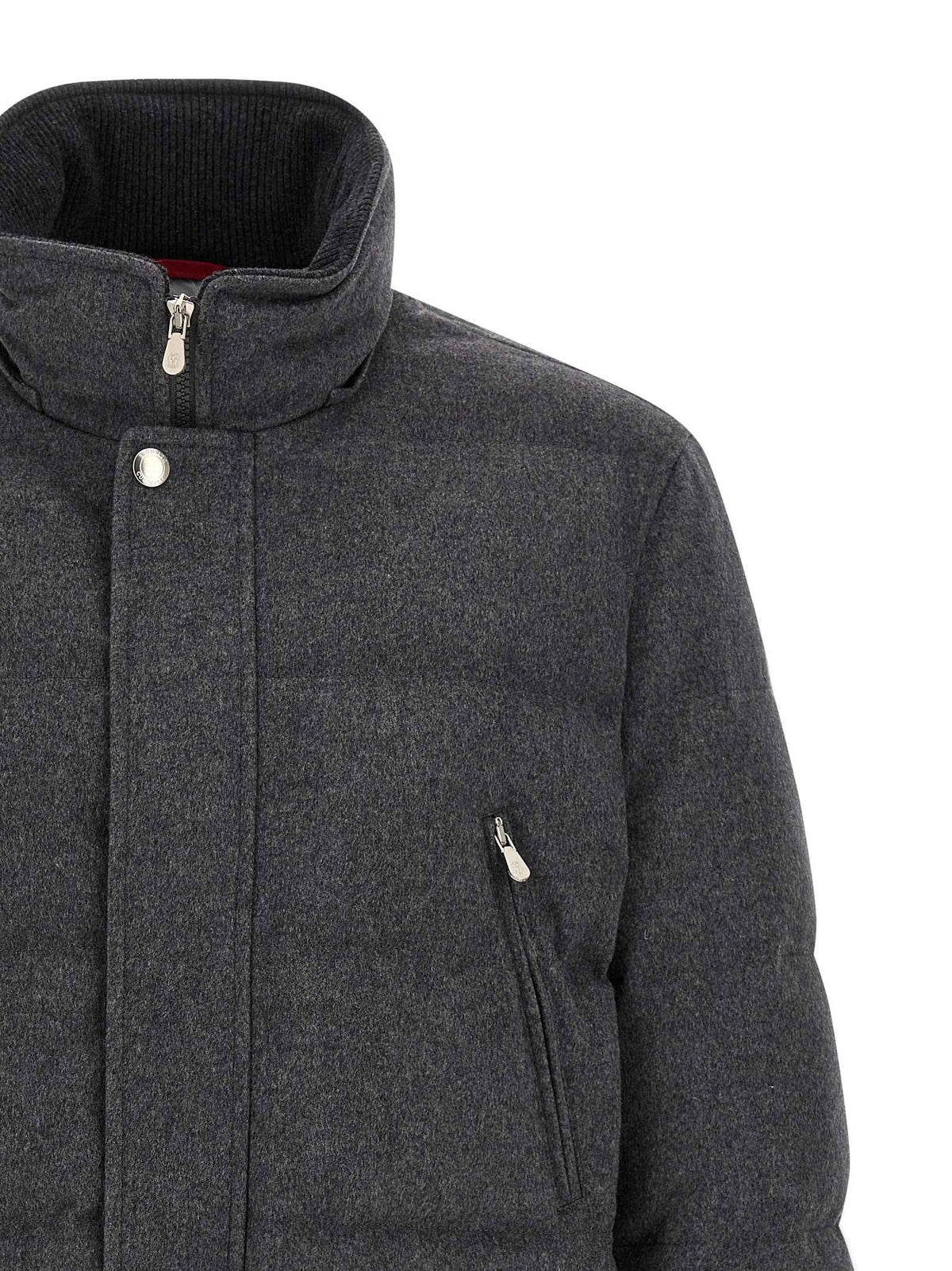 Brunello Cucinelli Gray Wool Parka