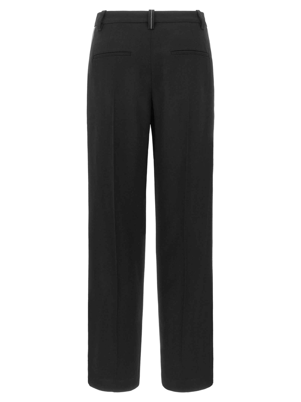 Brunello Cucinelli Black Virgin Wool Casual Pants