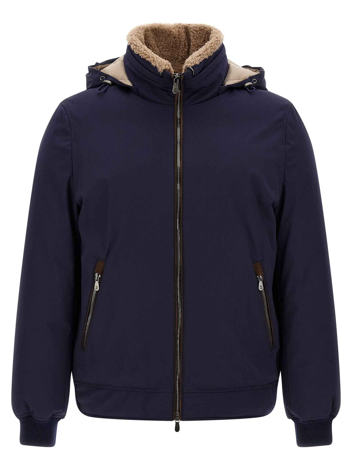 Brunello Cucinelli Blue Polyamide Full-Length Jacket