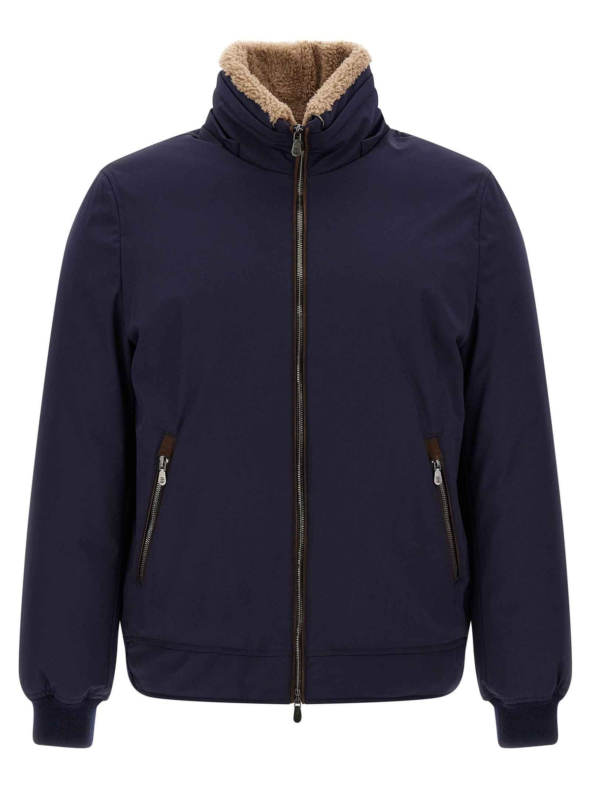 Brunello Cucinelli Blue Polyamide Full-Length Jacket