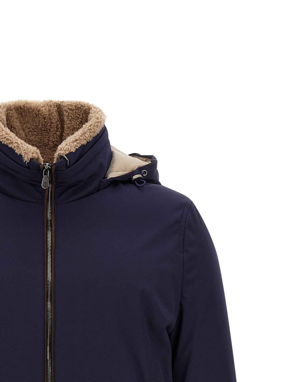 Brunello Cucinelli Blue Polyamide Full-Length Jacket