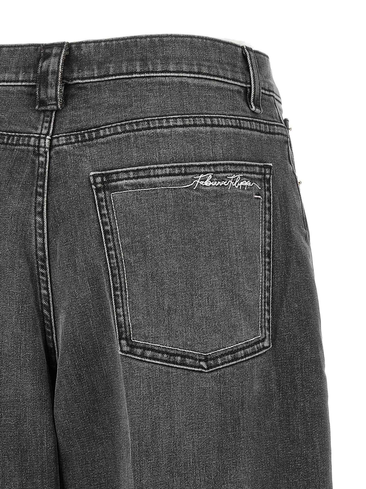 Fabiana Filippi Gray Cotton Relaxed Fit Jeans