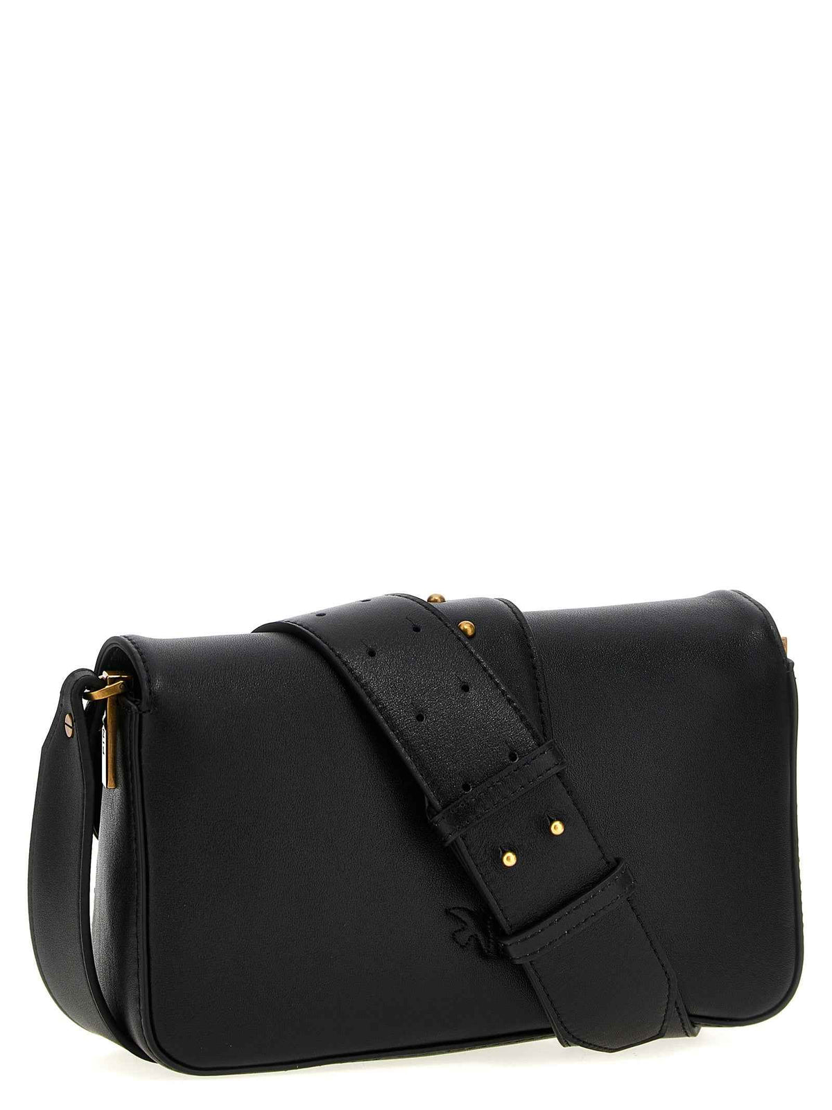 PINKO Black Calfskin Shoulder Bag