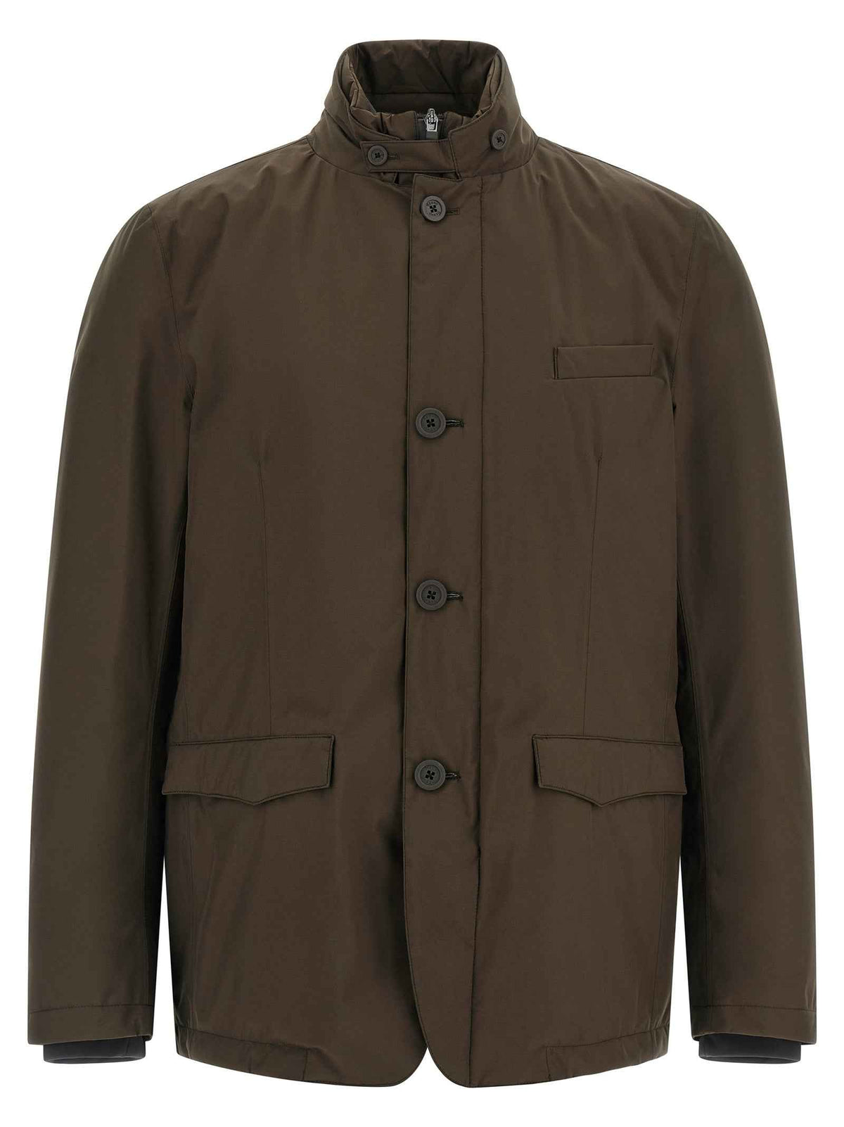 Herno Brown Polyester Full-Length Jacket