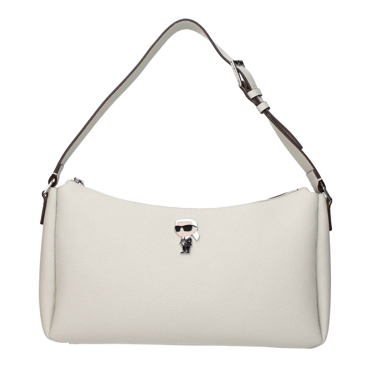 Karl Lagerfeld Gray Leather Shoulder Bag
