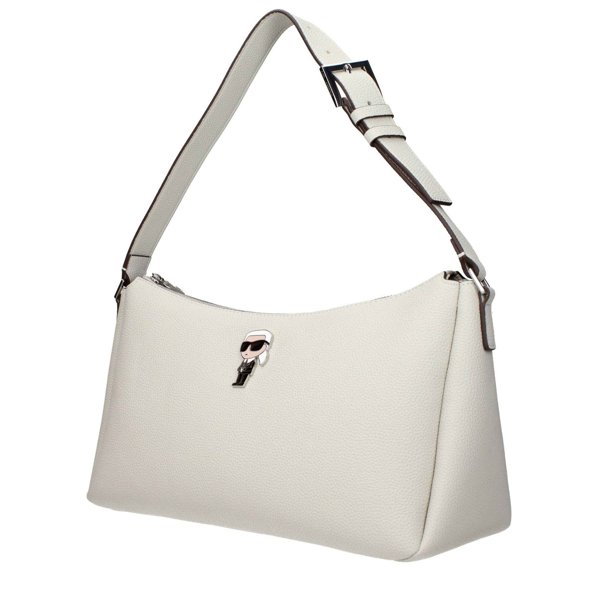 Karl Lagerfeld Gray Leather Shoulder Bag