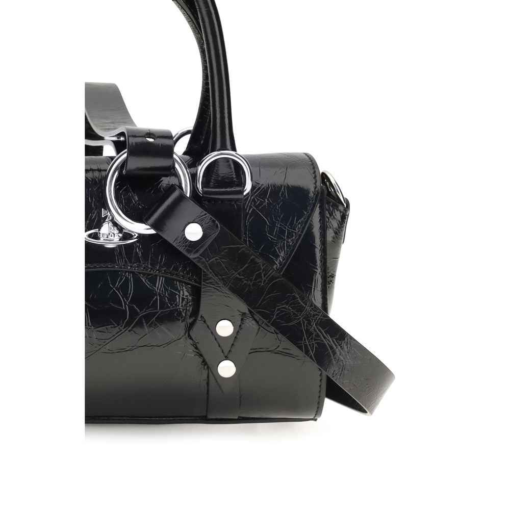 Vivienne Westwood Black Calf Leather Bos Taurus Shoulder Bag