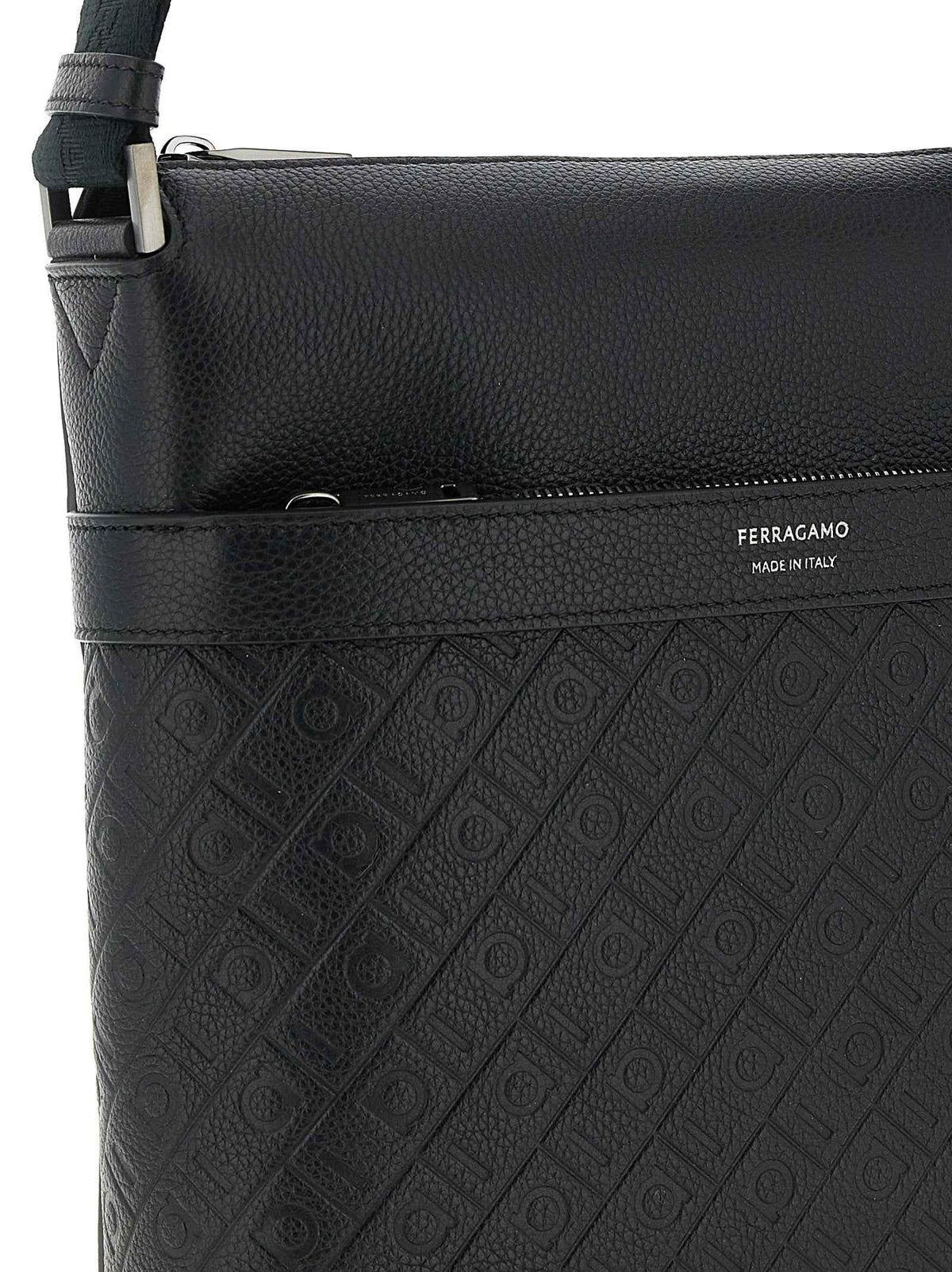 Ferragamo Black Calfskin Crossbody Bag