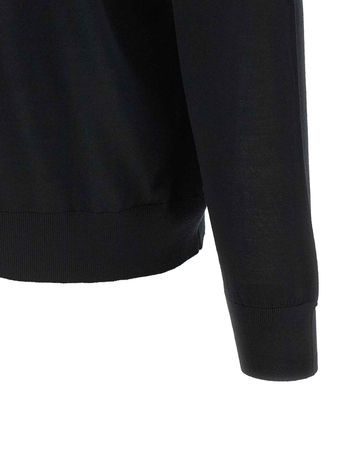 Kiton Black Wool Cardigan