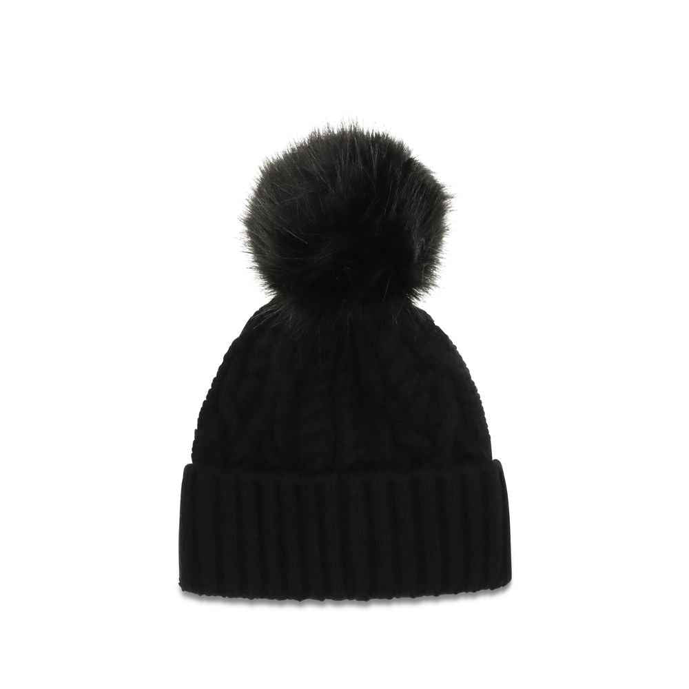 Moncler Black Wool Oves Aries Beanie