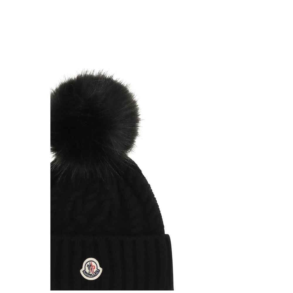 Moncler Black Wool Oves Aries Beanie