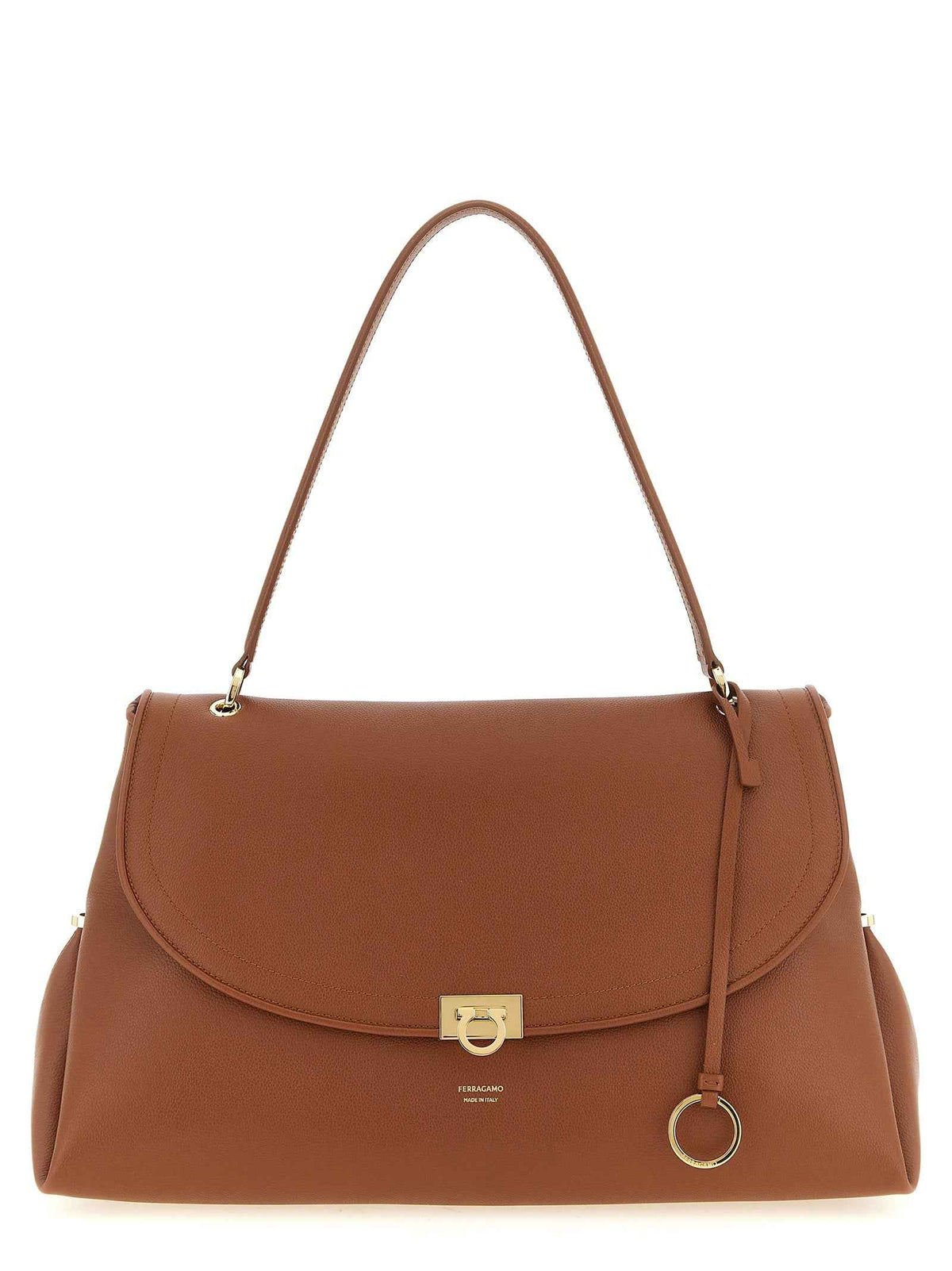 Ferragamo Brown Calfskin Shoulder Bag