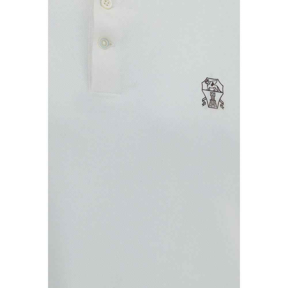 Brunello Cucinelli White Cotton Polo Shirt