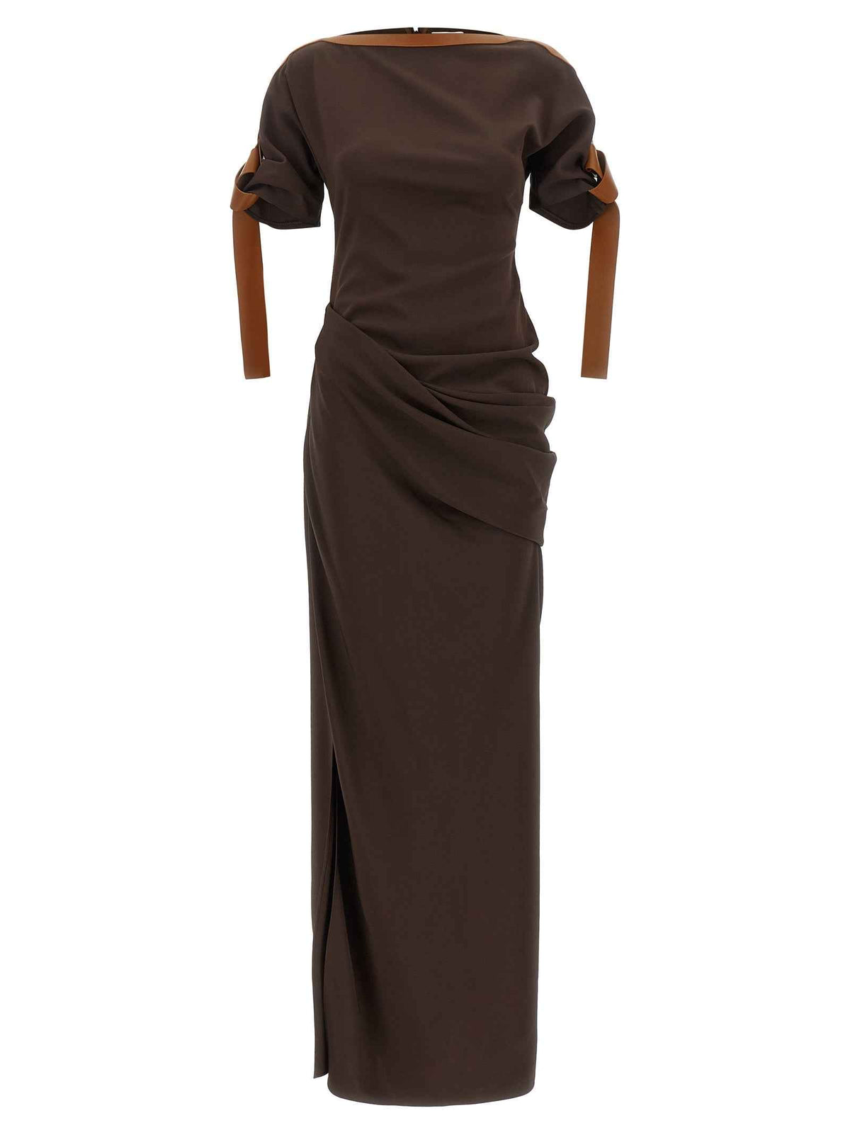 Ferragamo Brown Viscose Long Dress