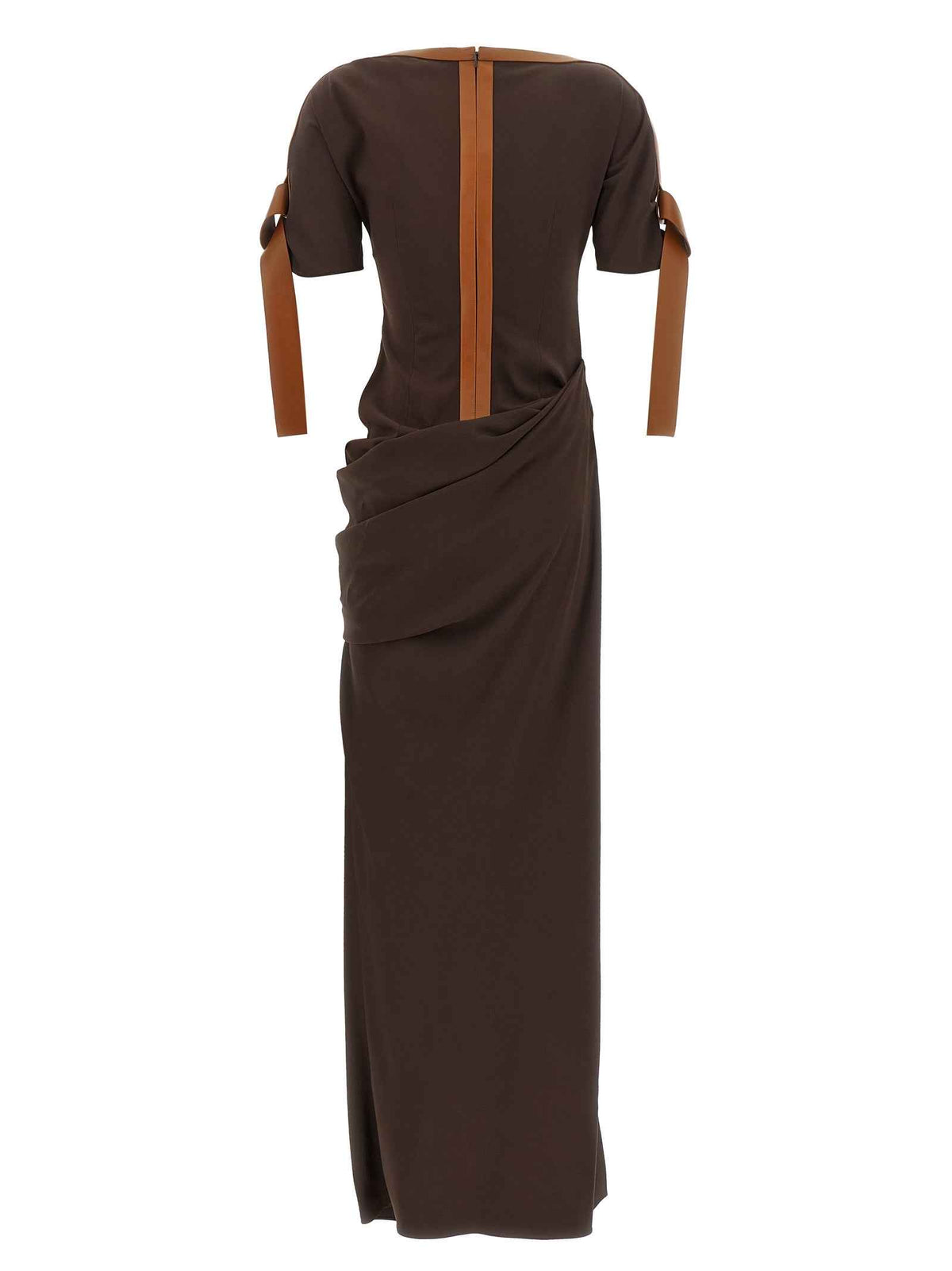 Ferragamo Brown Viscose Long Dress