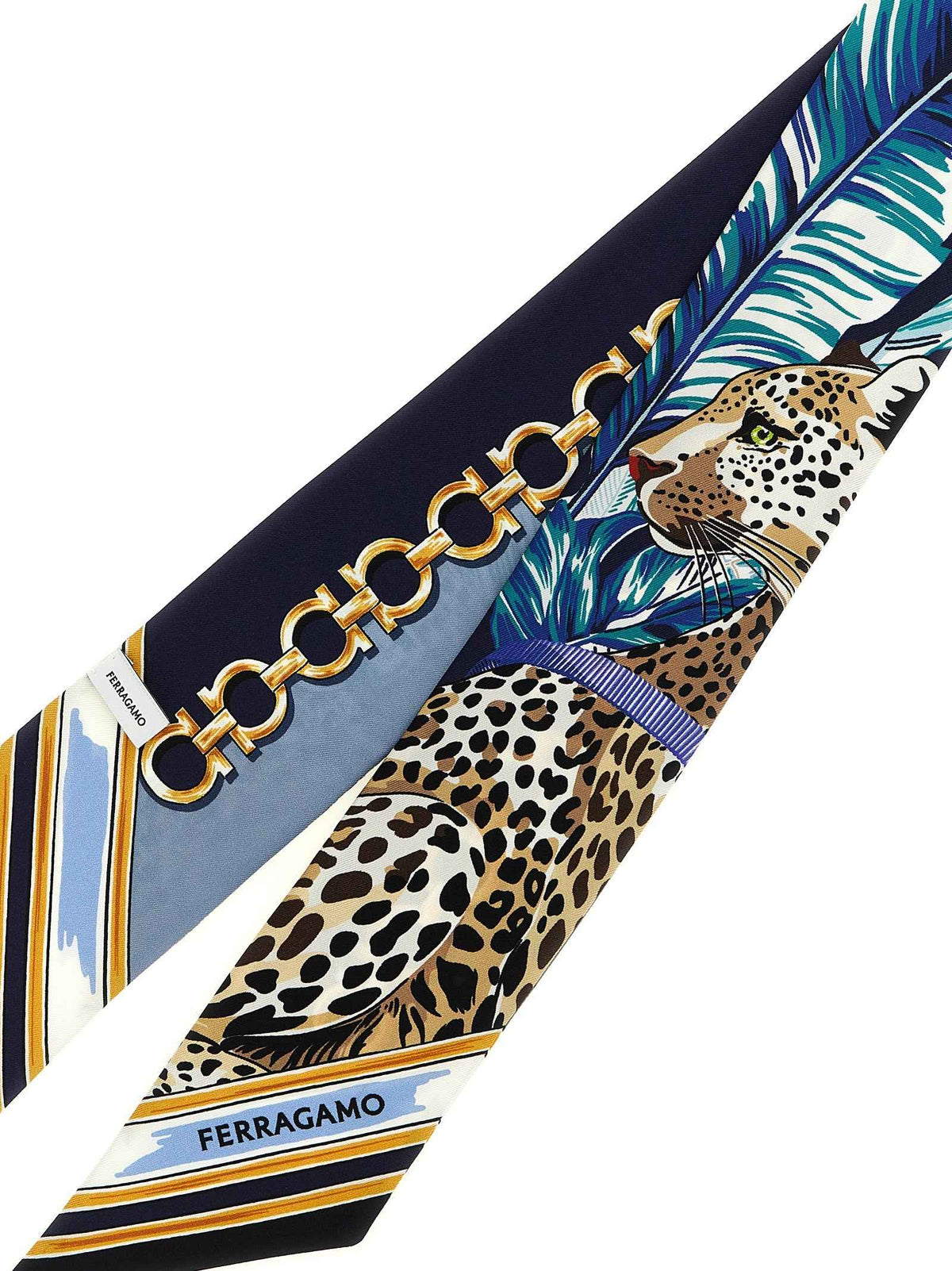 Ferragamo Blue Silk Foulard
