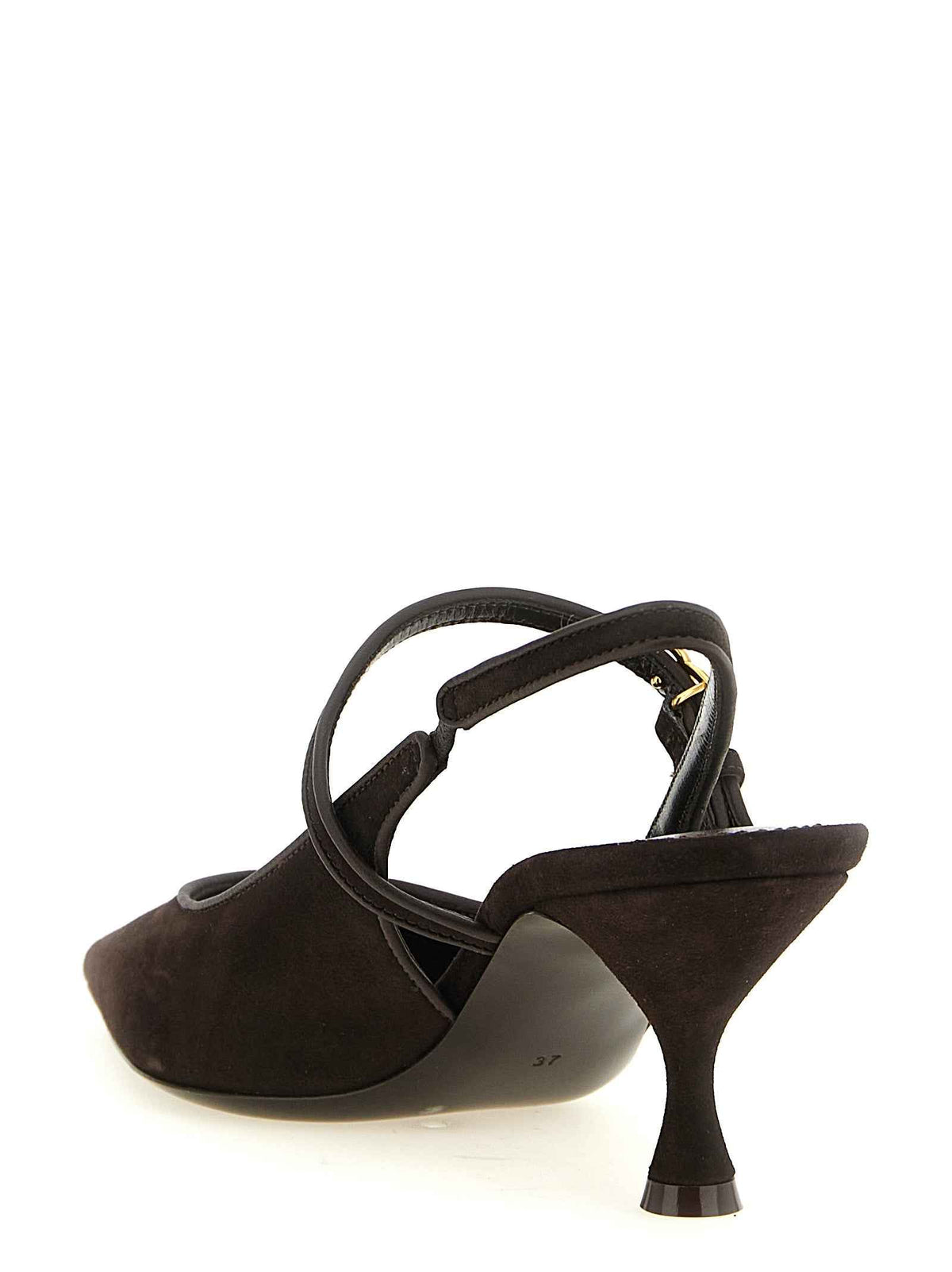 Dolce & Gabbana Brown Goatskin Mid Heel Pumps