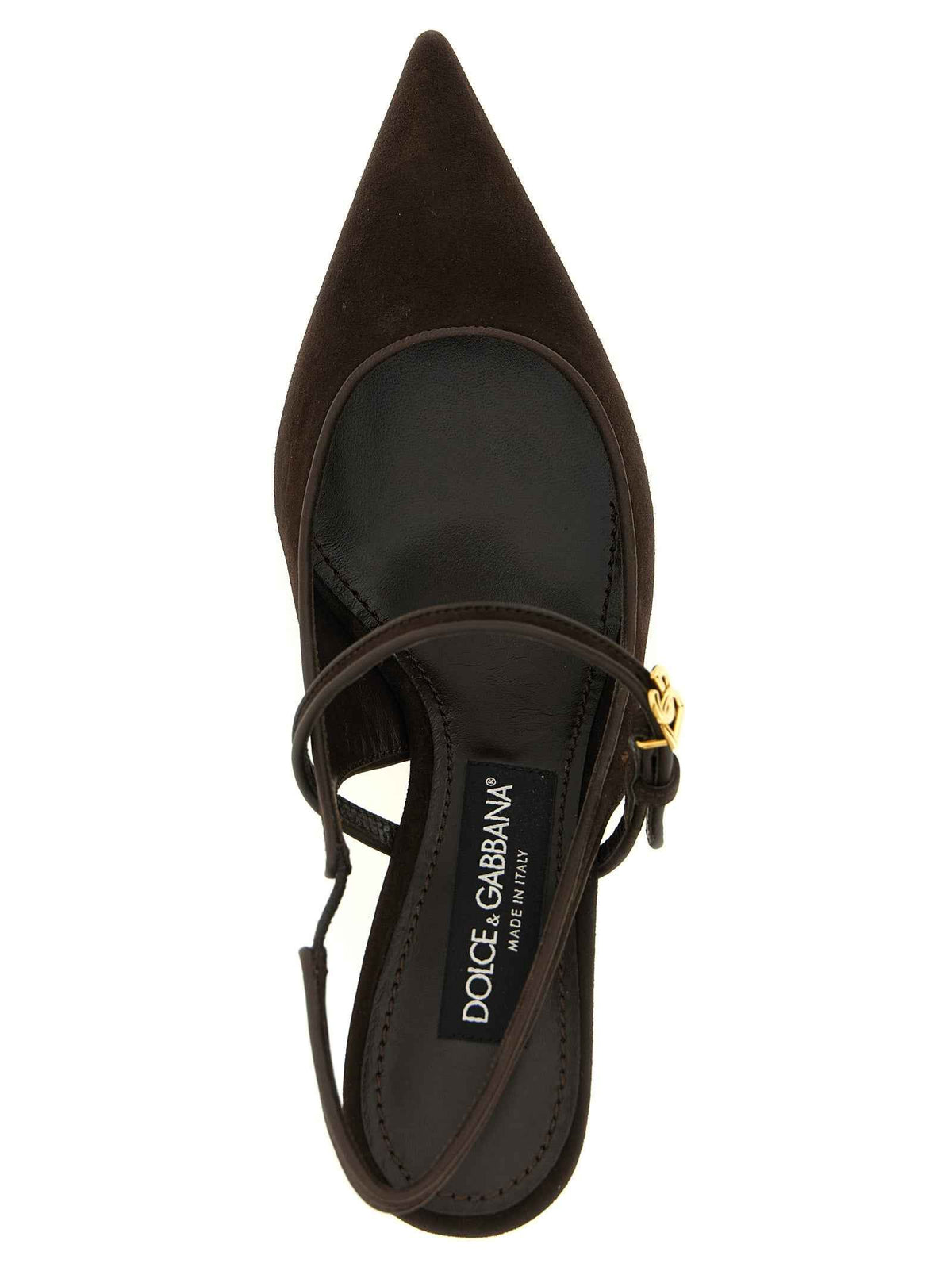 Dolce & Gabbana Brown Goatskin Mid Heel Pumps