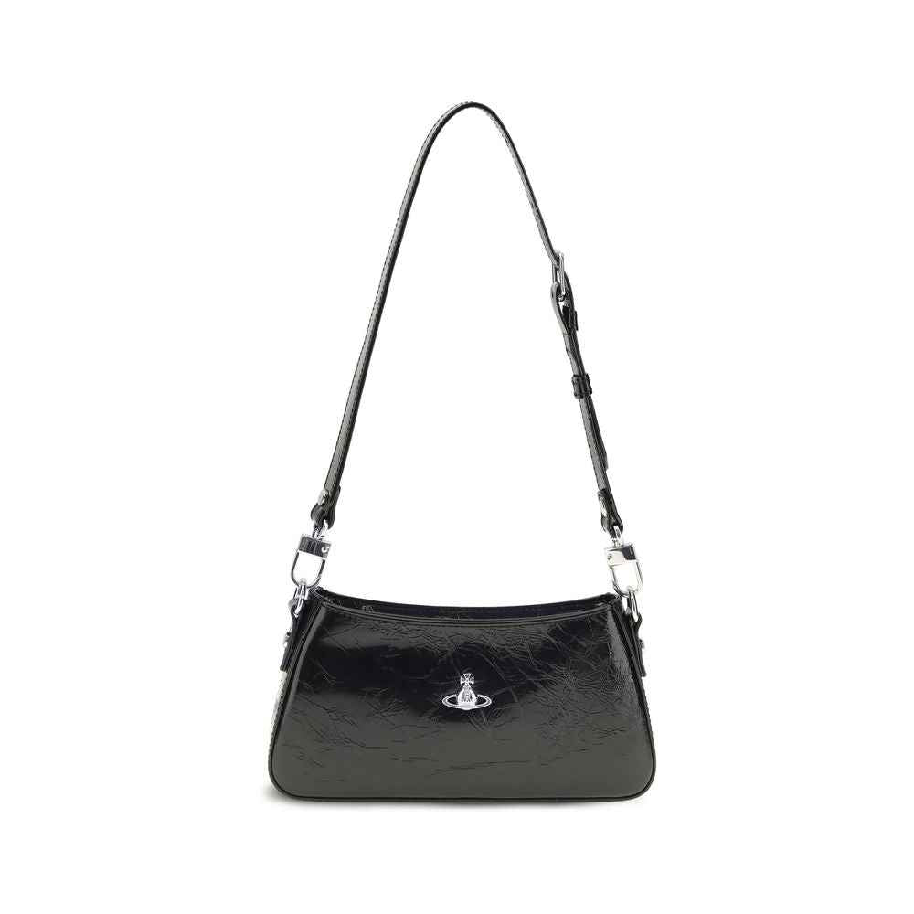 Vivienne Westwood Black Calf Leather Bos Taurus Shoulder Bag