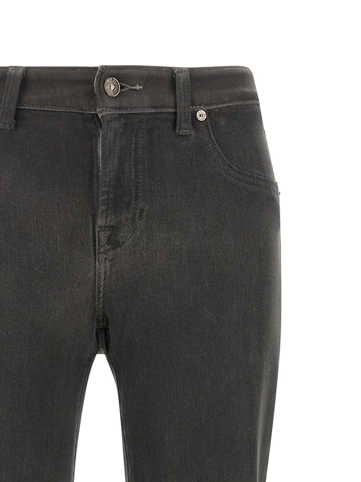 7 For All Mankind Gray Cotton Straight-Leg Jeans