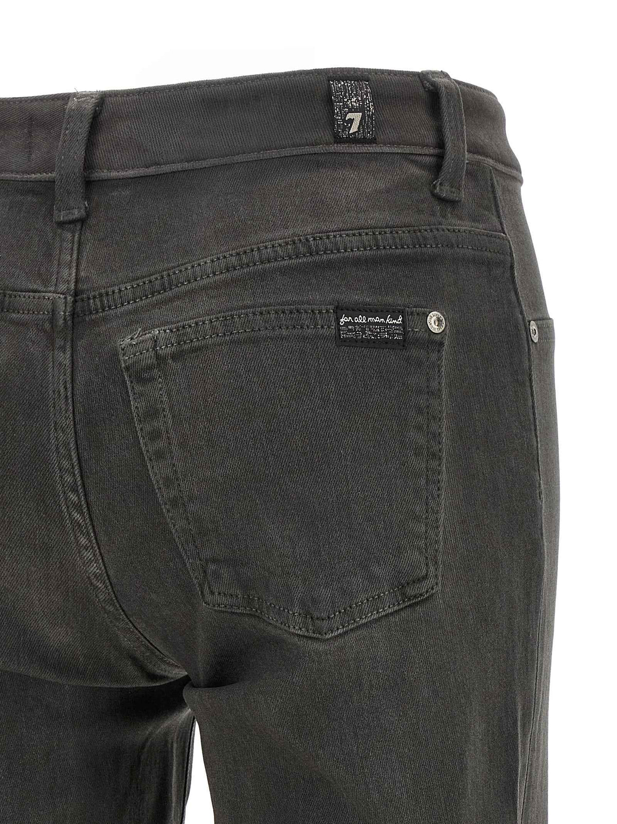 7 For All Mankind Gray Cotton Straight-Leg Jeans
