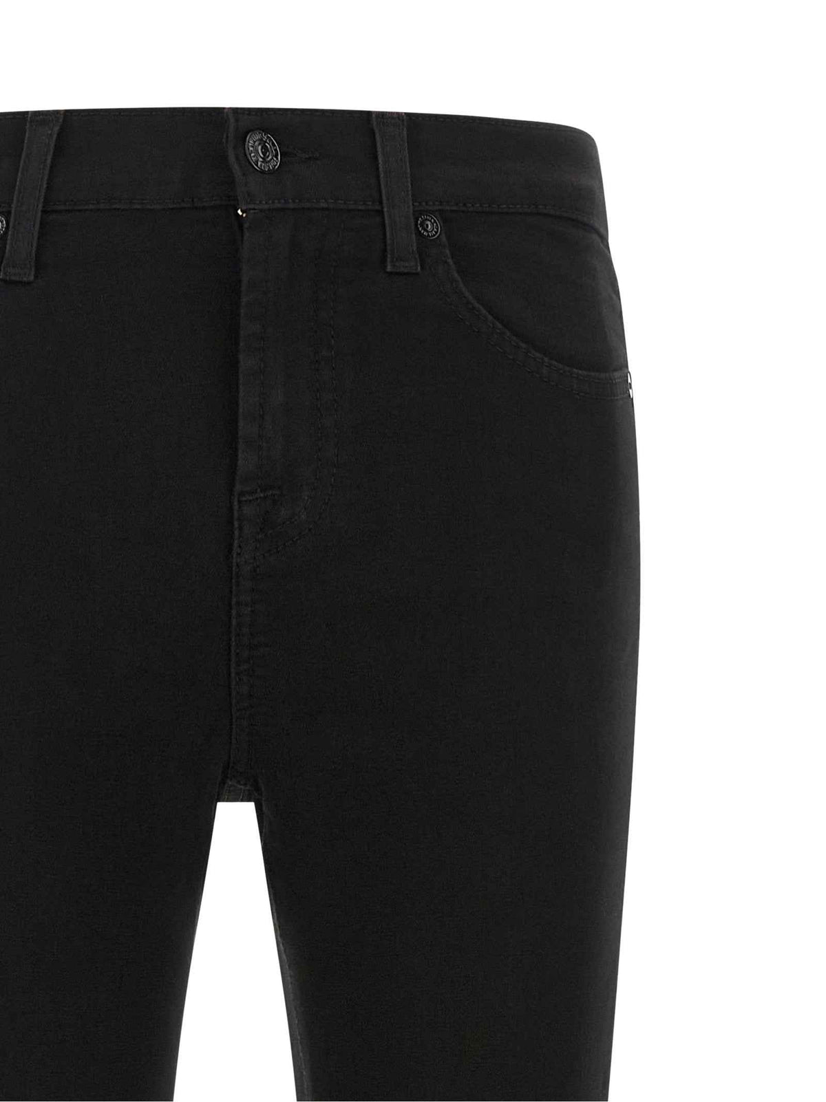 7 For All Mankind Black Cotton Skinny Jeans