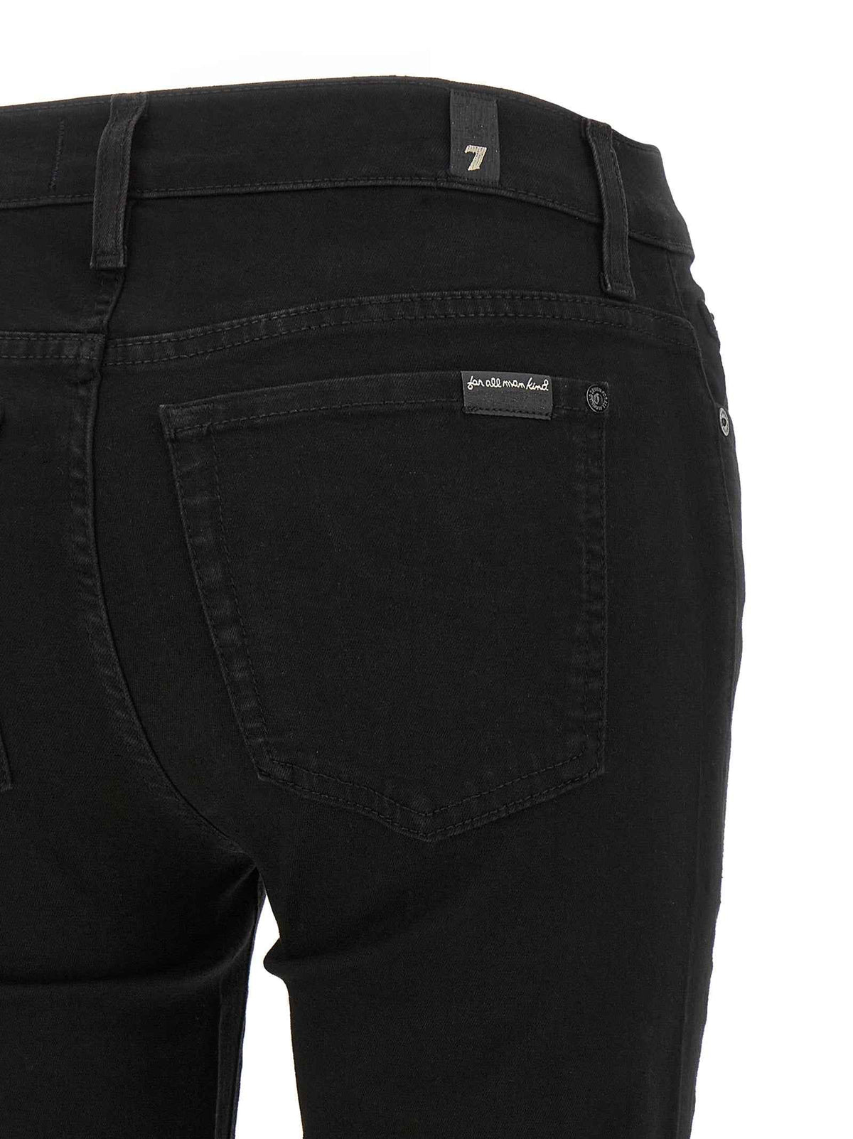 7 For All Mankind Black Cotton Skinny Jeans