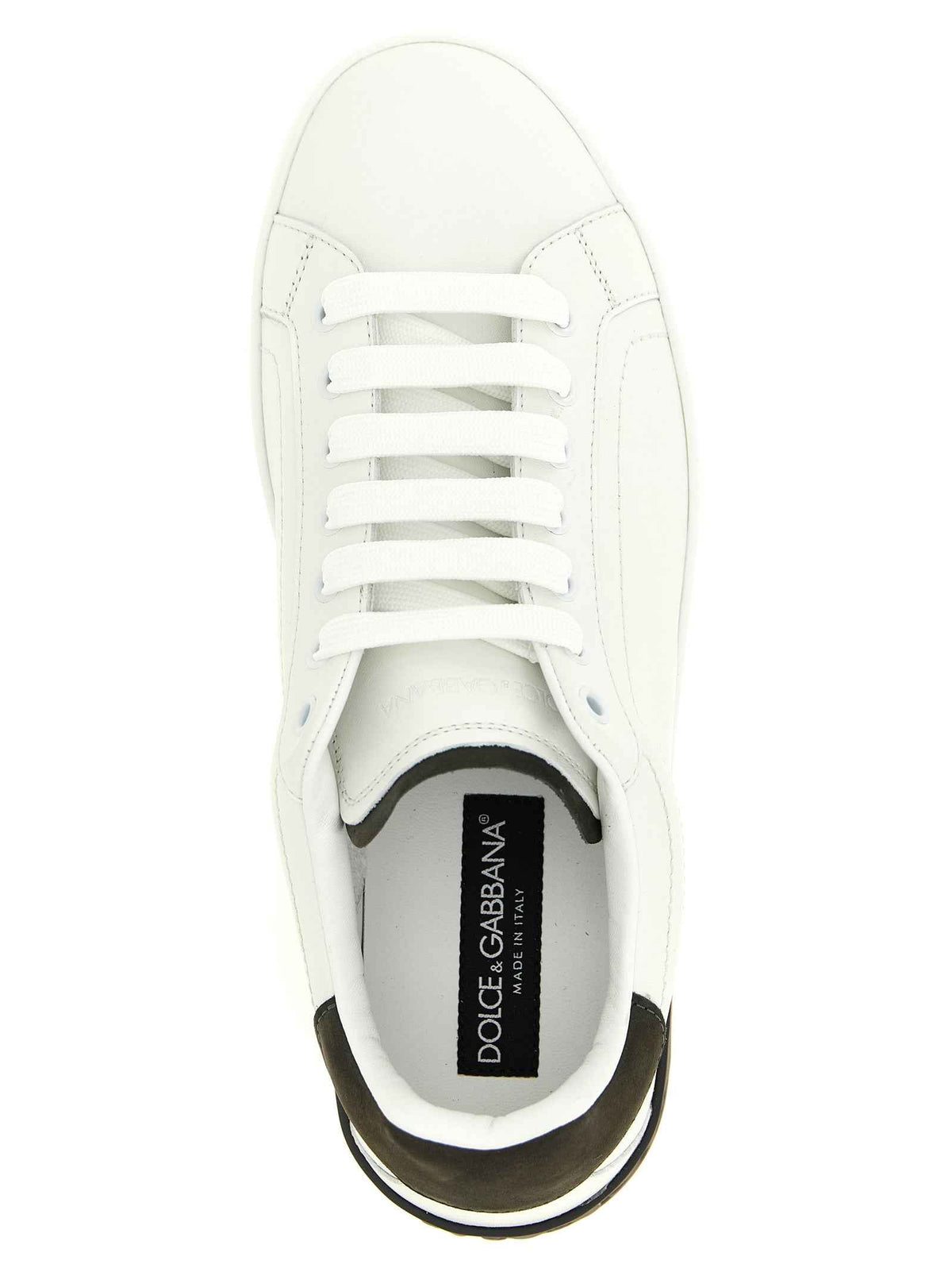 Dolce & Gabbana White Calfskin Low Top Sneakers