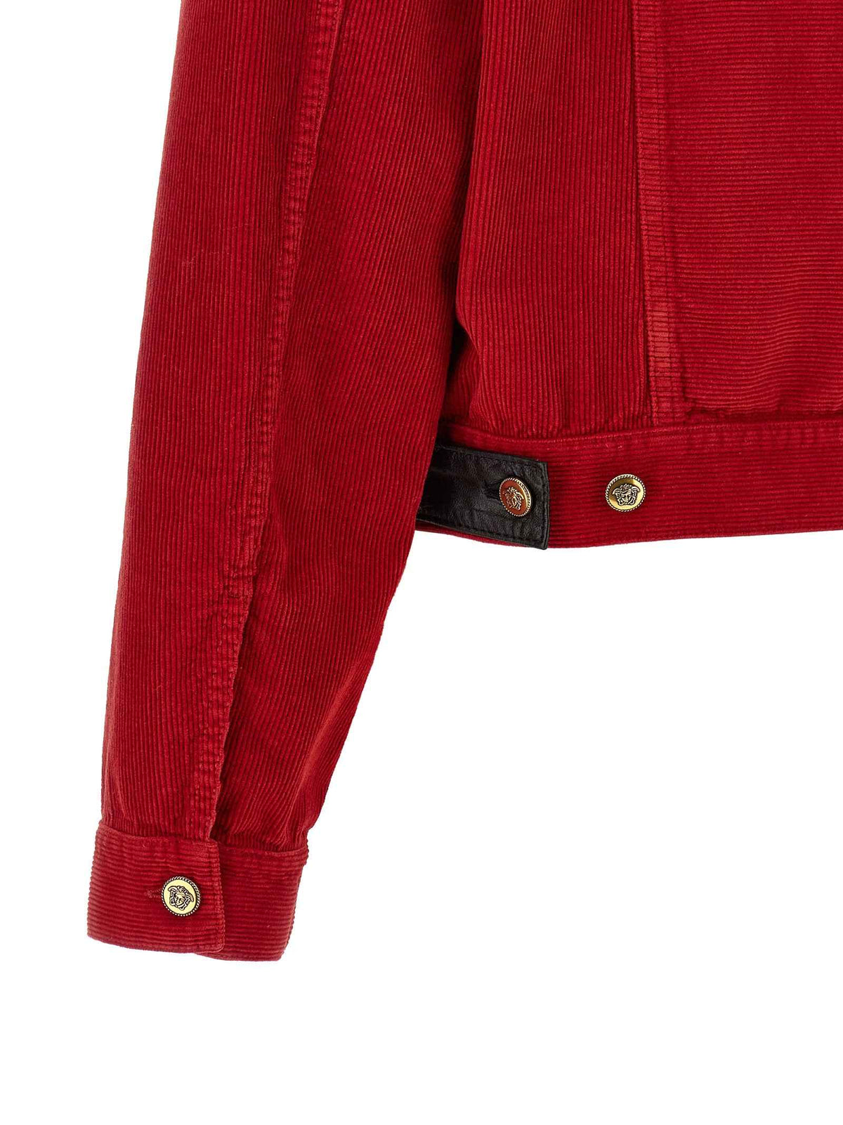 Versace Red Cotton Full-Length Jacket