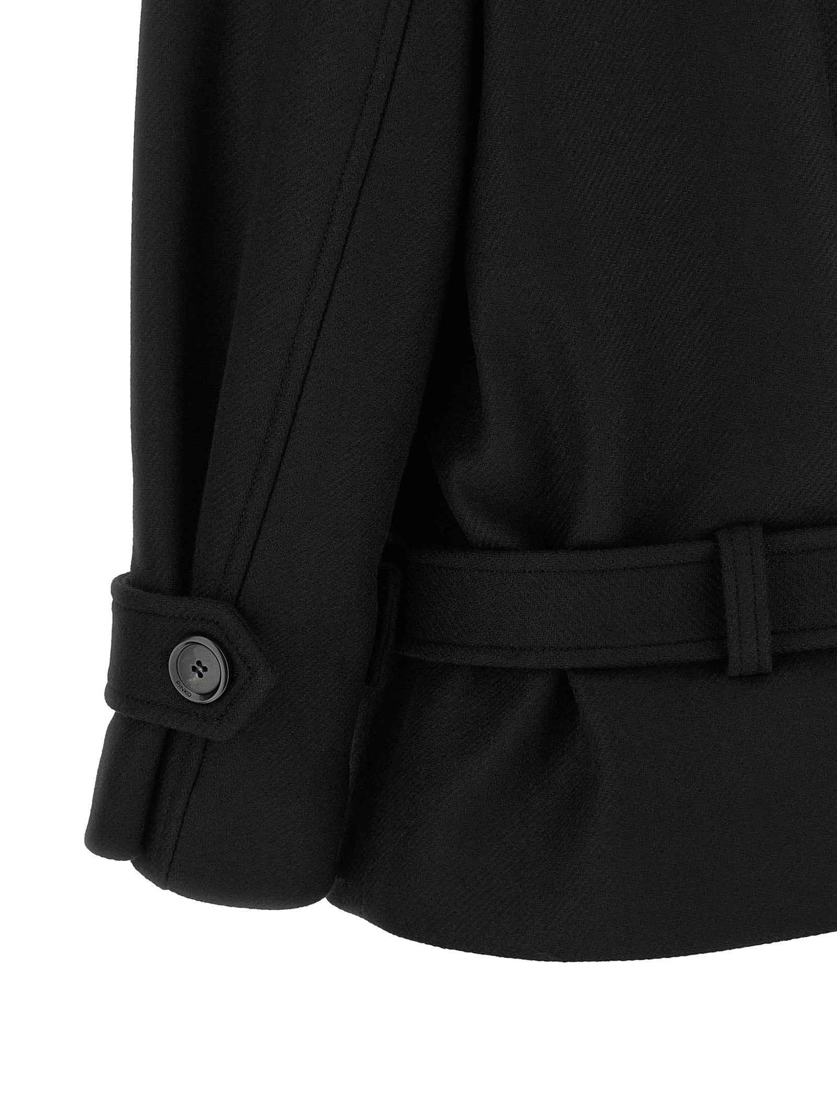 PINKO Black Wool Coat
