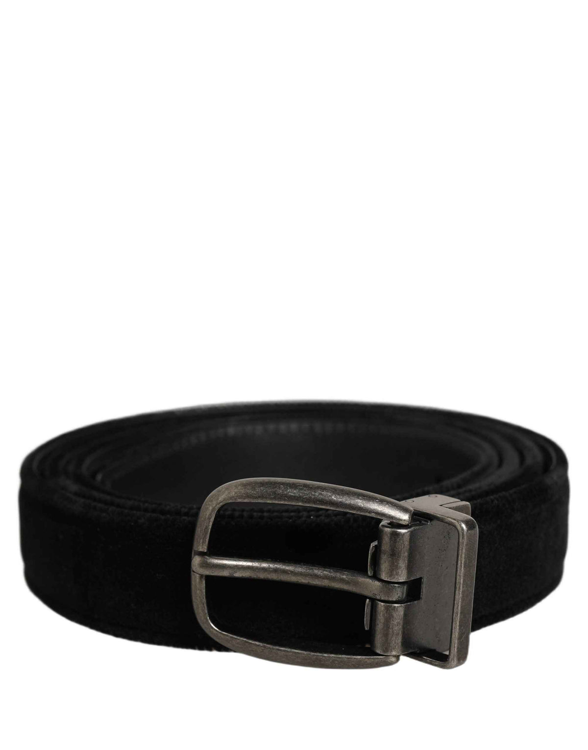 Dolce & Gabbana Black Cotton Metal Buckle Classic Men Belt