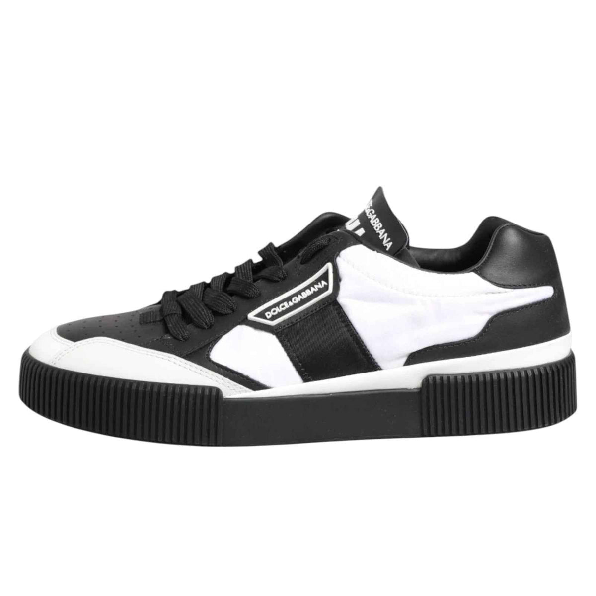 Dolce & Gabbana Black White MIAMI Low Top Men Sneakers Shoes