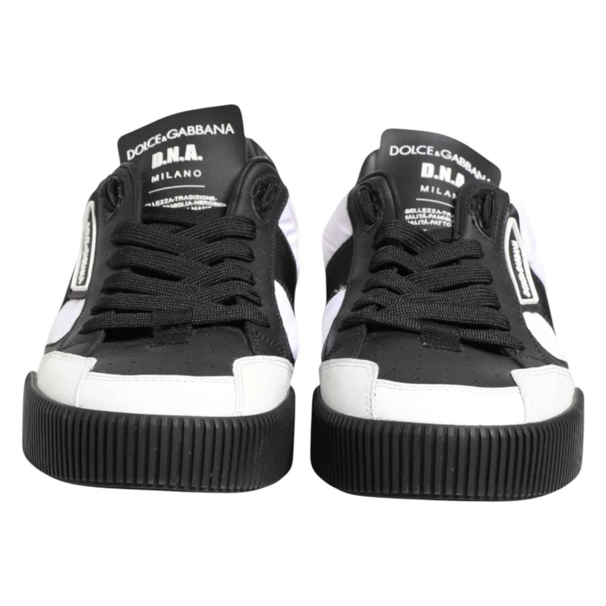 Dolce & Gabbana Black White MIAMI Low Top Men Sneakers Shoes