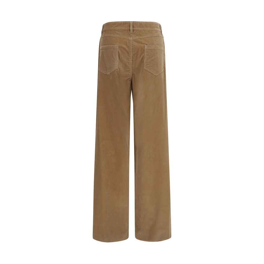 Max Mara Brown Cotton Casual Pants