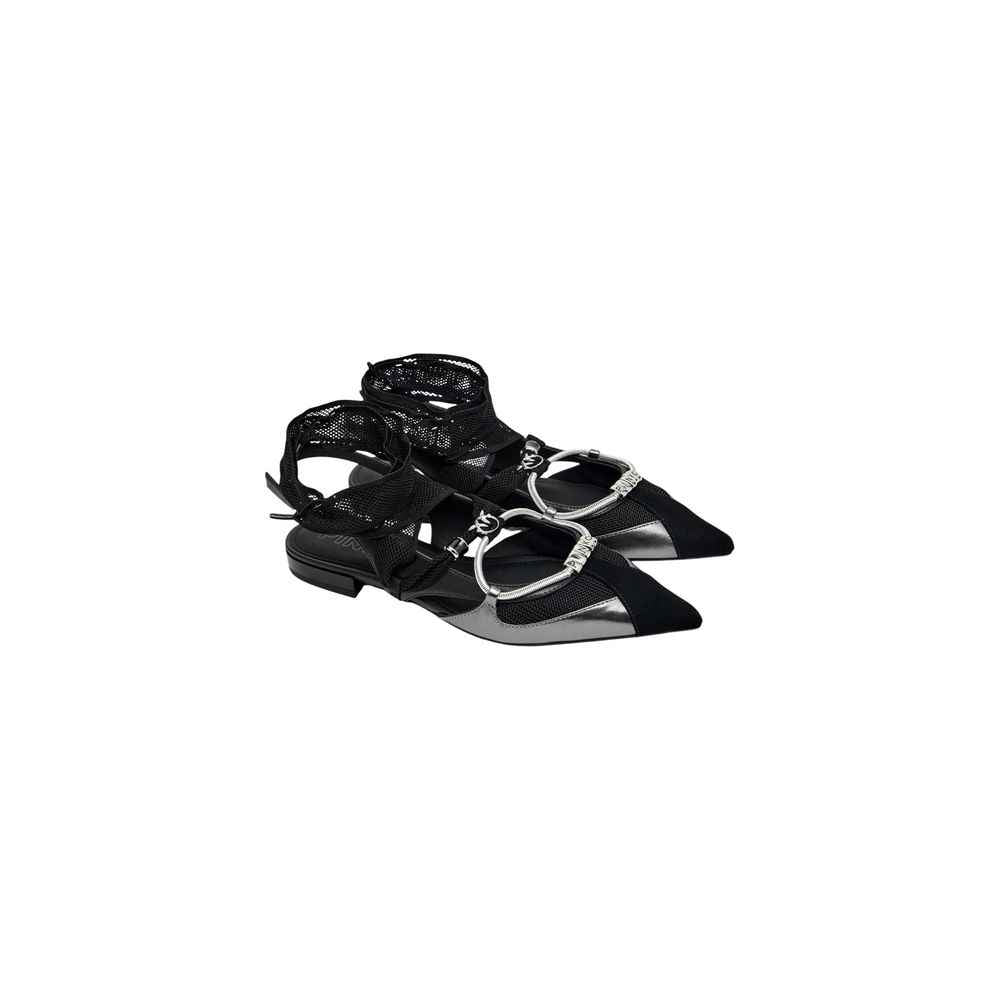 PINKO Black Leather Ballet Flats