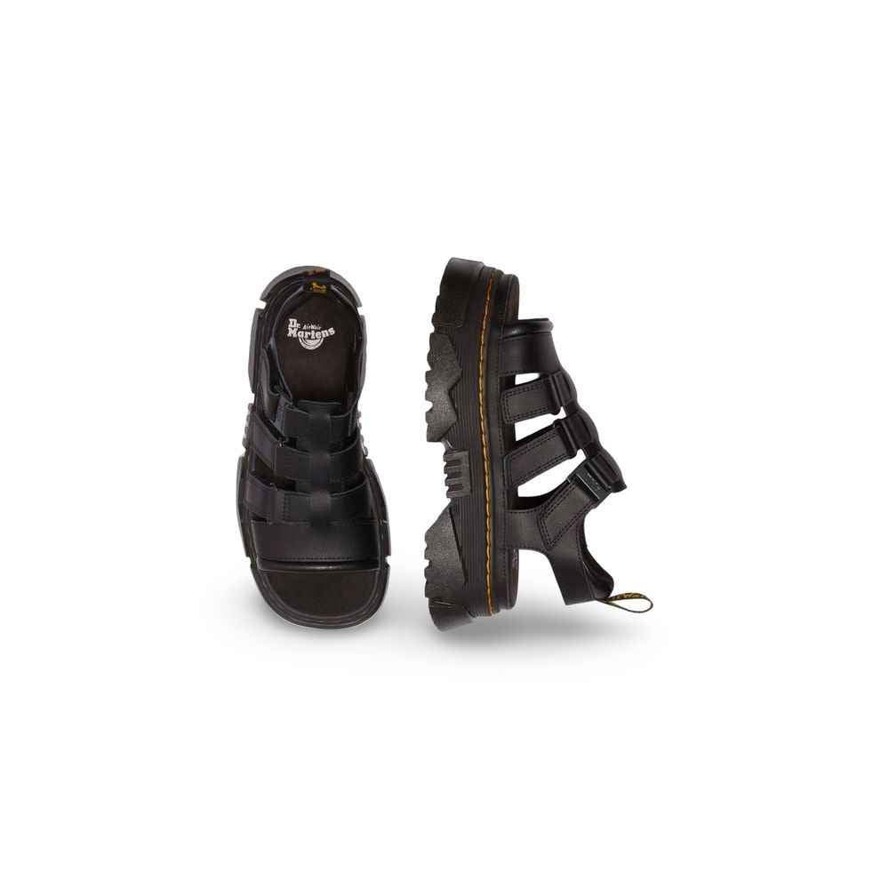 Dr. Martens Black Leather Platform Sandals