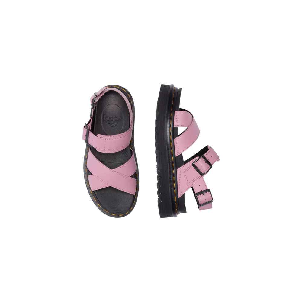 Dr. Martens Pink Leather Platform Sandals