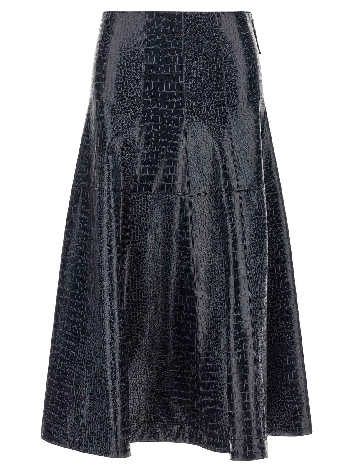 PINKO Blue Viscose Midi Skirt