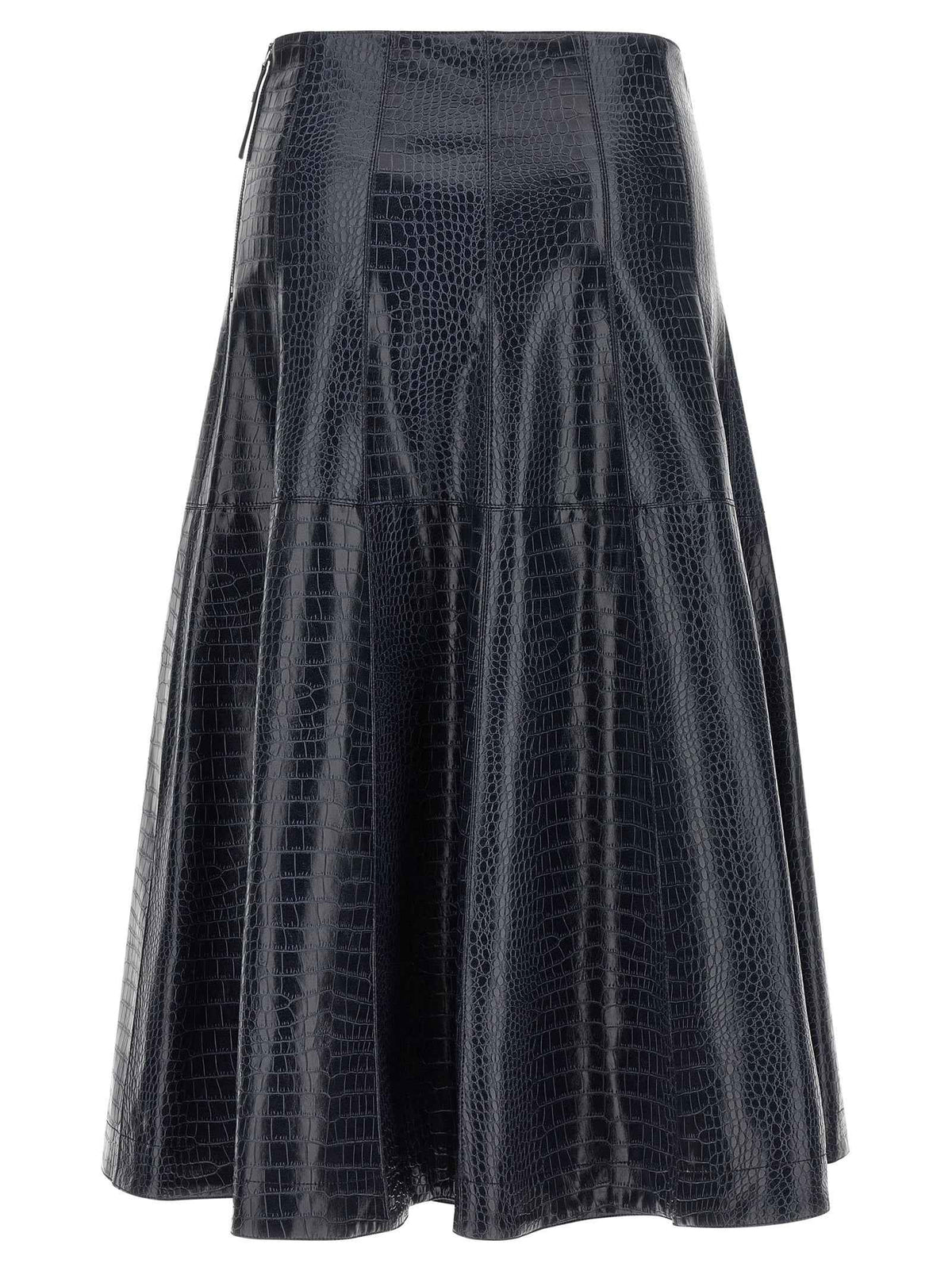PINKO Blue Viscose Midi Skirt