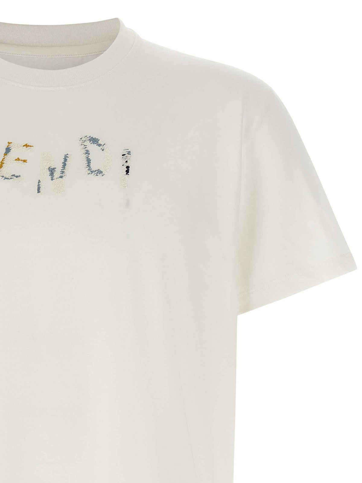 Fendi White Cotton T-Shirt