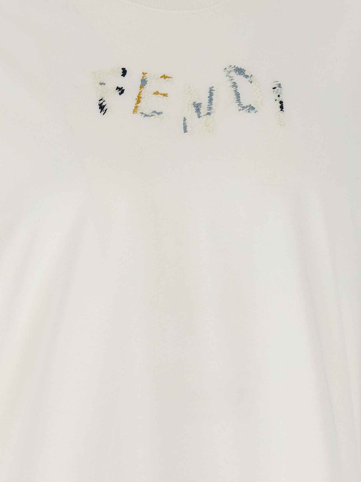 Fendi White Cotton T-Shirt