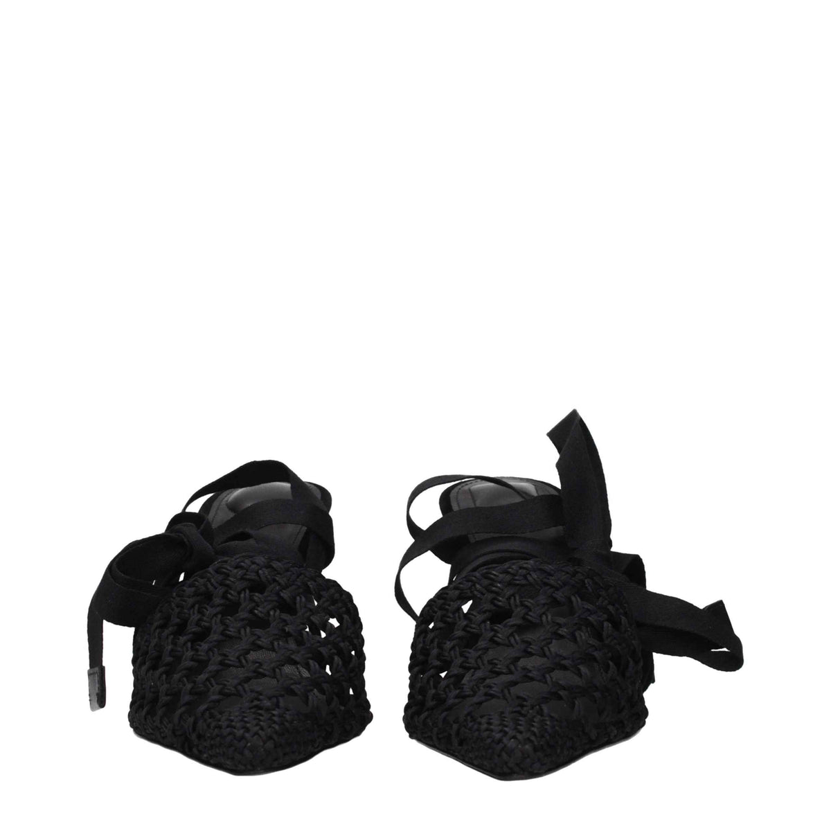 Jacquemus Black Fabric Strap-On Sandals