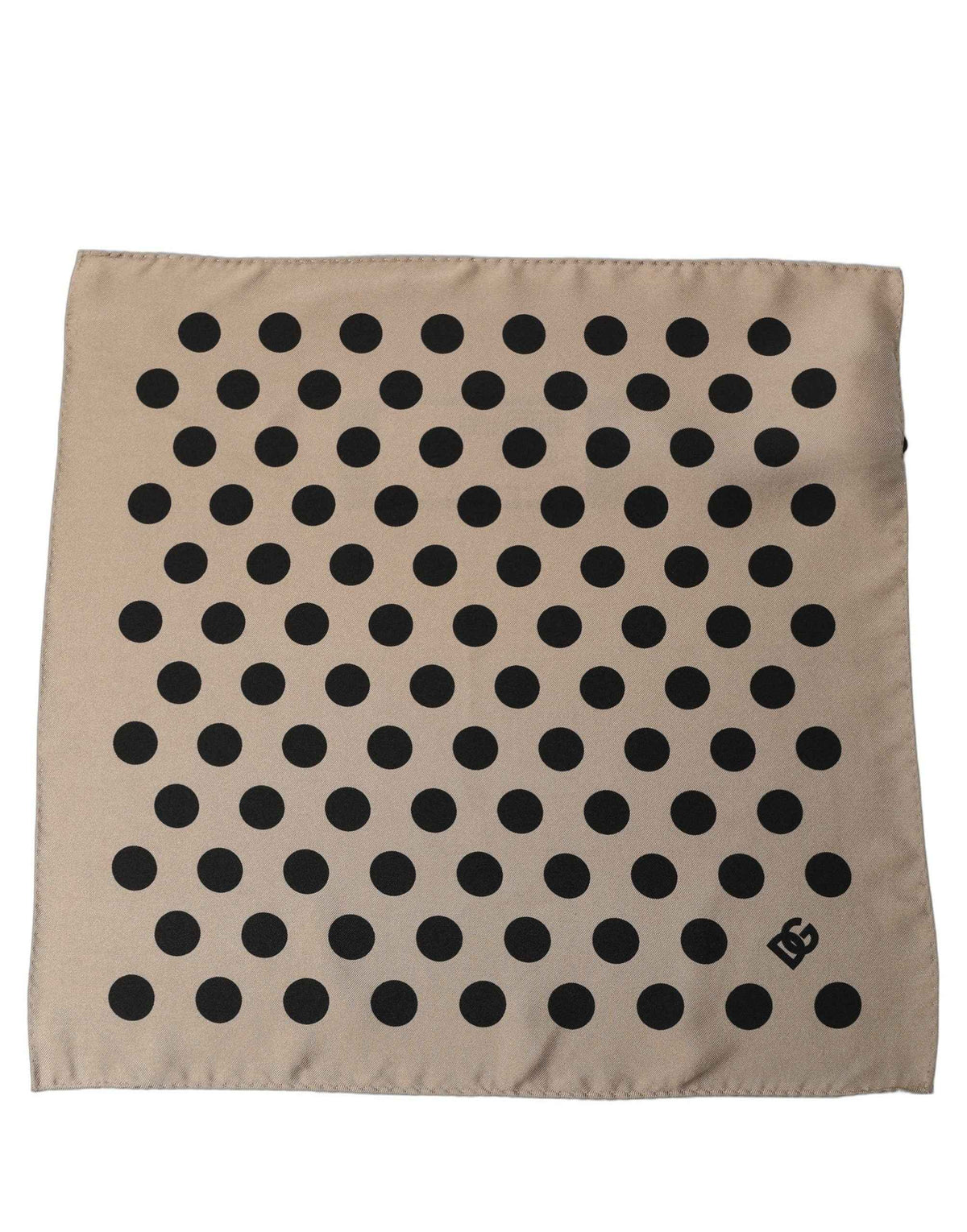 Dolce & Gabbana Beige Black Polka Dot Square Foulard Scarf