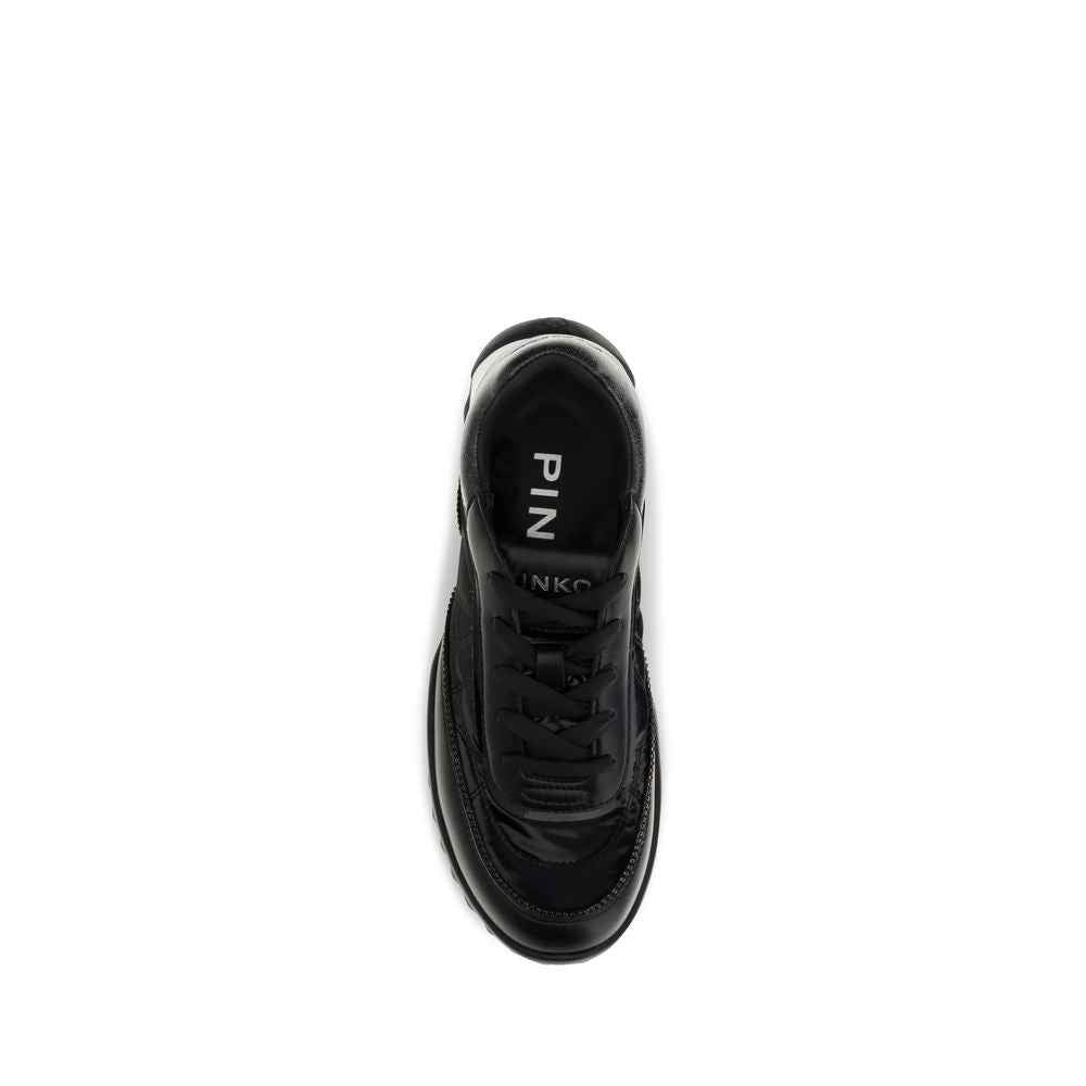 PINKO Black Fabric Low Top Sneakers