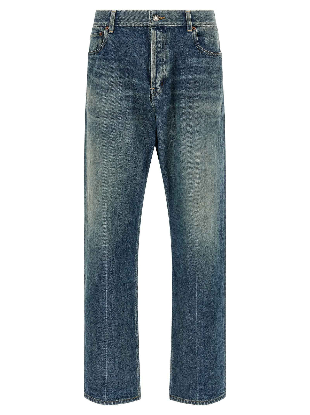 Saint Laurent Blue Cotton Tapered Jeans