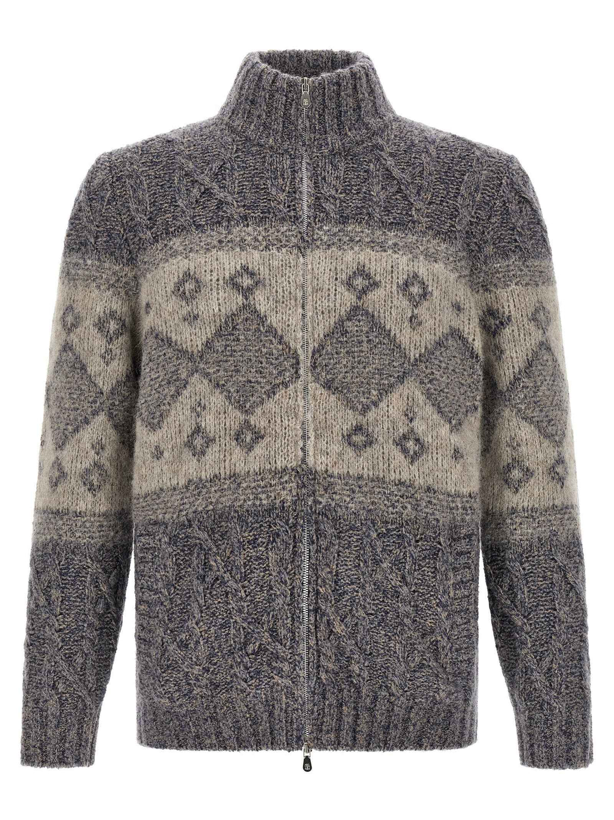 Brunello Cucinelli Gray Virgin Wool Cardigan