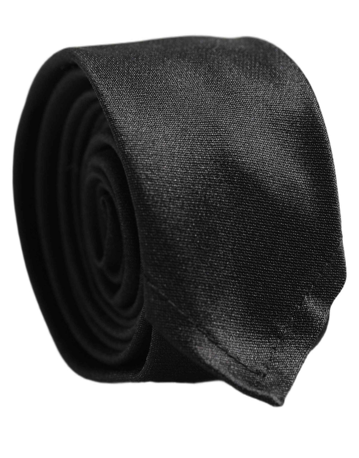 Dolce & Gabbana Men Black Satin Silk Classic Adjustable Tied Necktie Tie