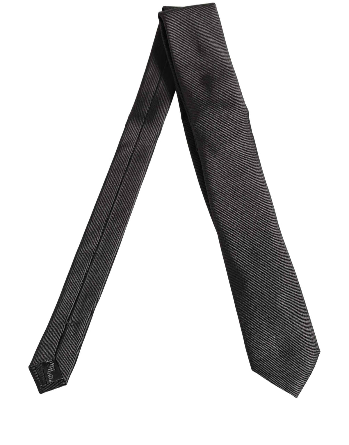 Dolce & Gabbana Men Dark Gray Silk Classic Adjustable Tied Necktie Tie