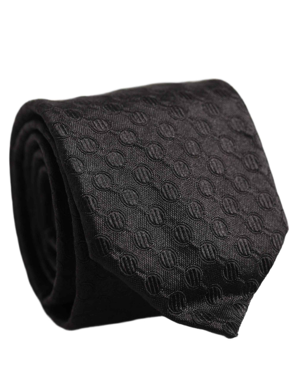 Dolce & Gabbana Men Black Silk Geometric Adjustable Tied Necktie Tie